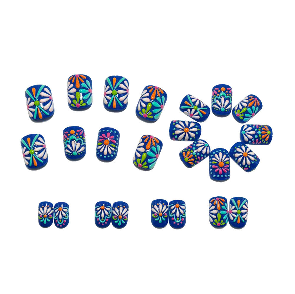 Artificial nails with floral pattern Bowlift