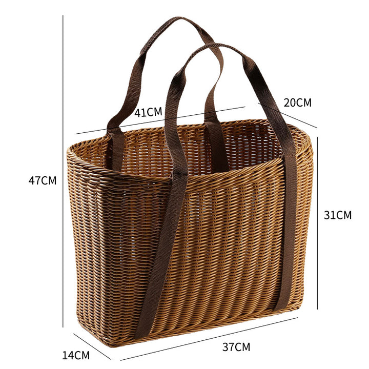 Unisex Robust braided shopping basket with comfortable fabric handles Bowlift