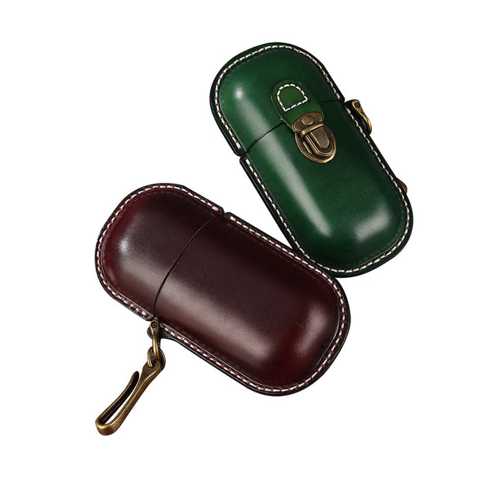 Vintage Leather Sunglasses Case with Brass Clasp Bowlift