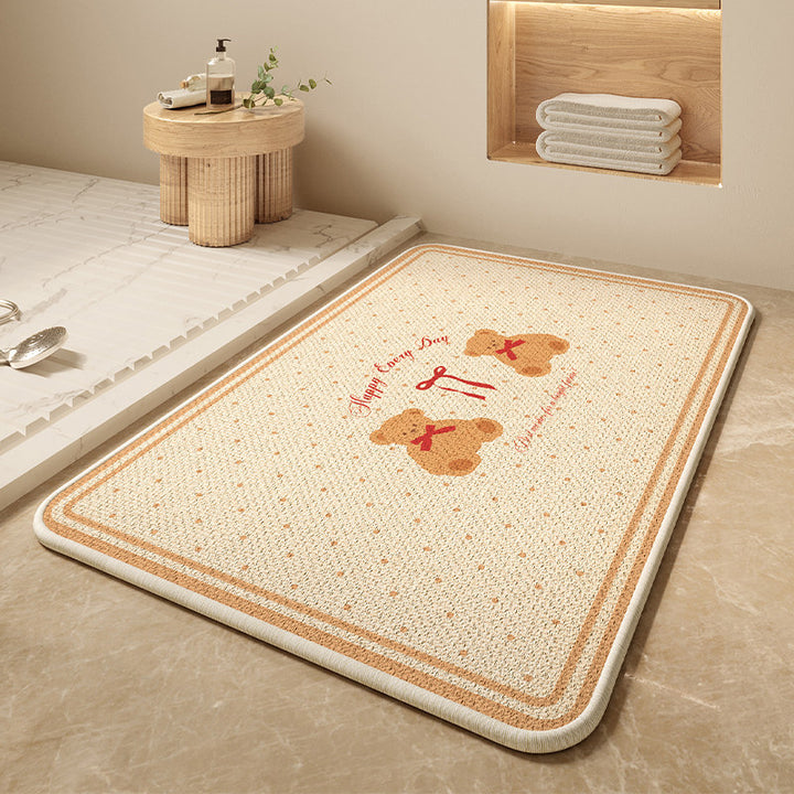 Cartoon Dog-Themed Bath Mat Bowlift