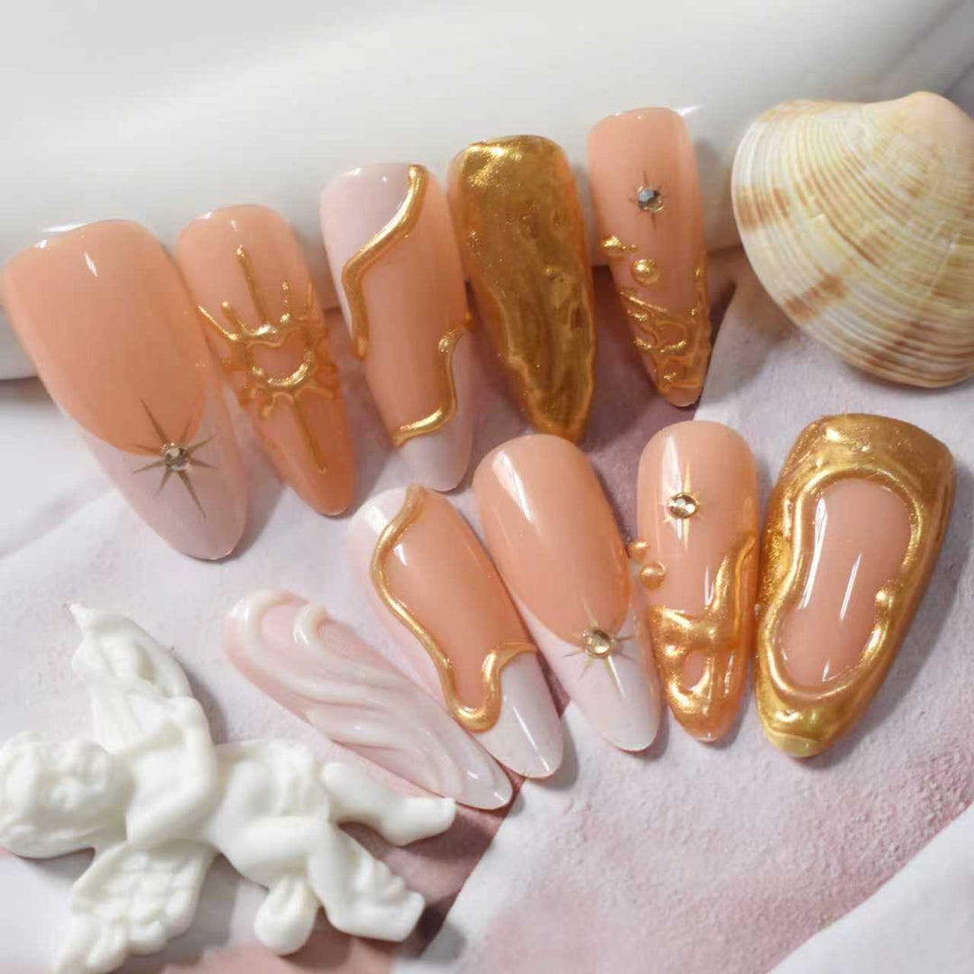 Premium Artistic Press-On Nail Extensions Bowlift