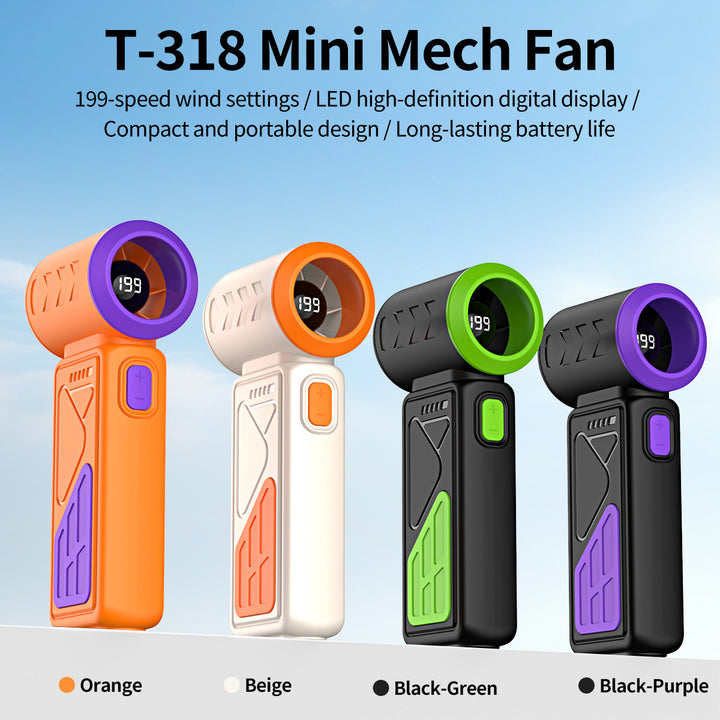 Women Portable Mini Fan with LED Temperature Display Bowlift