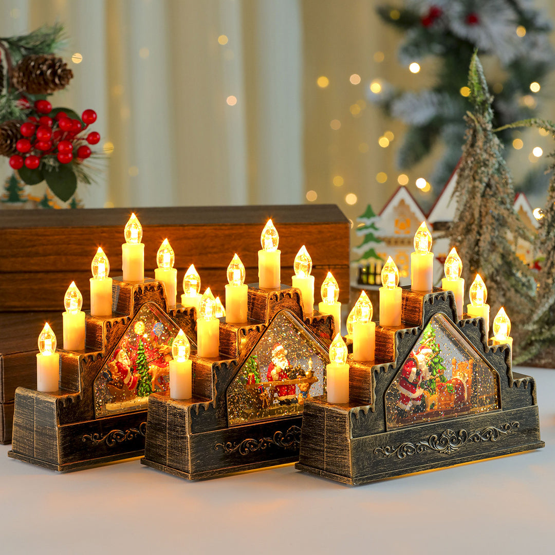 LED Illuminated Christmas Scene Decoration Bowlift