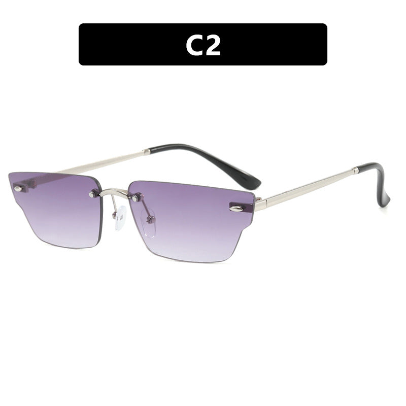 Women's geometric sunglasses with delicate frame and transparent lenses Bowlift