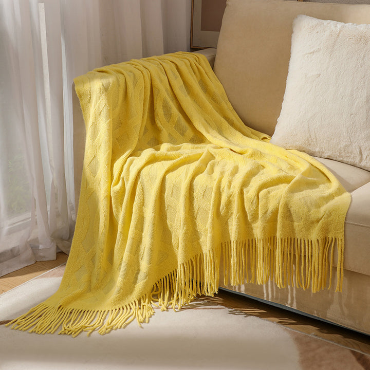 Premium Textured Knit Throw Blanket Bowlift