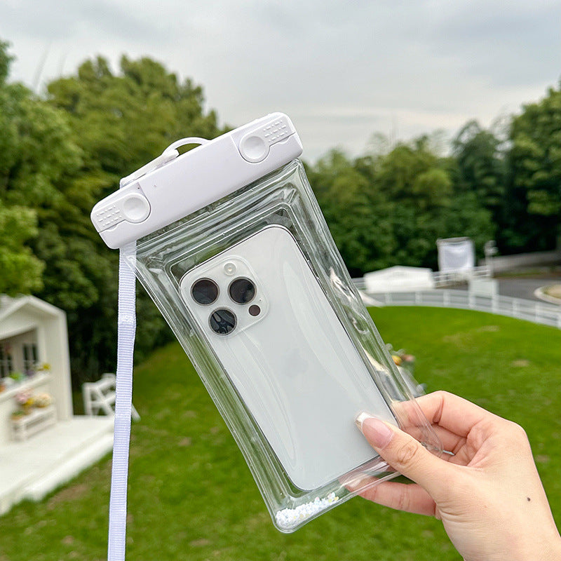 Waterproof phone pouch with adjustable lanyard and transparent touch-sensitive sleeve Bowlift