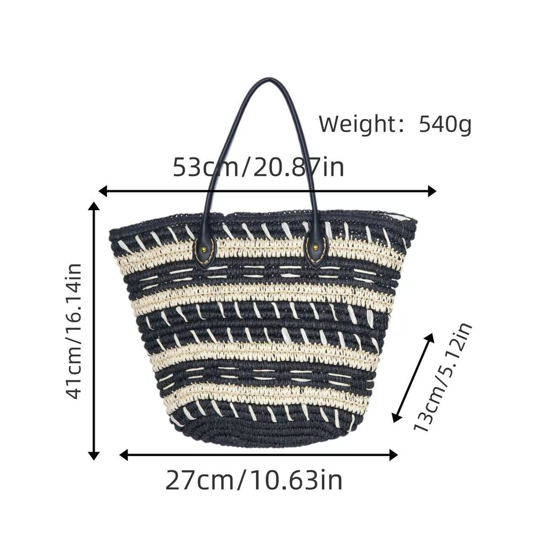 Bast-Beach bag with Elegant Structured Design Bowlift