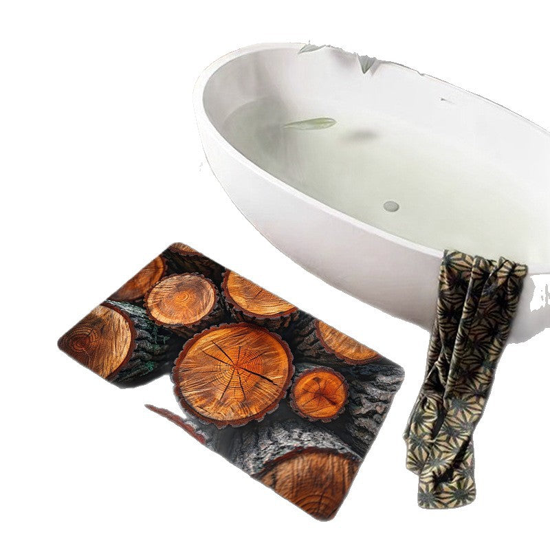 Natural Wood Grain Bath Mat Bowlift