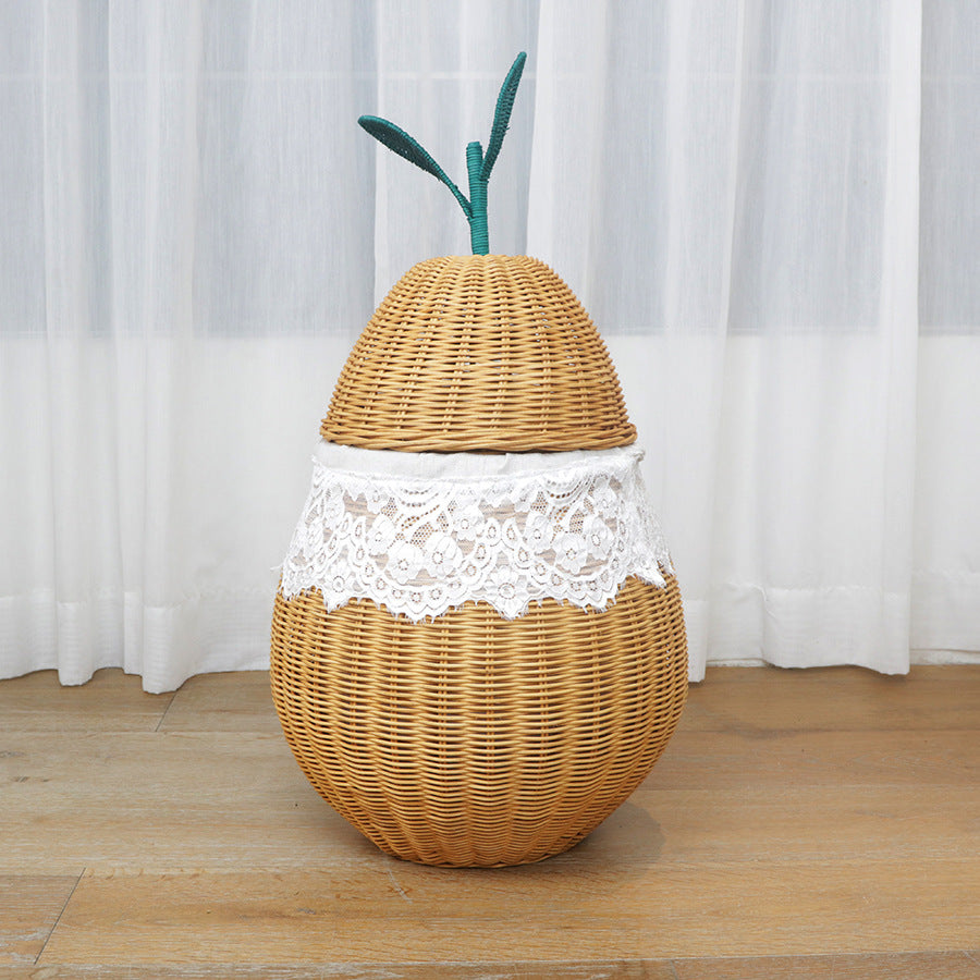 Decorative Woven Storage Container with Lid Bowlift