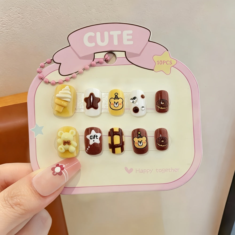 Playful artificial nail set with colorful designs Bowlift