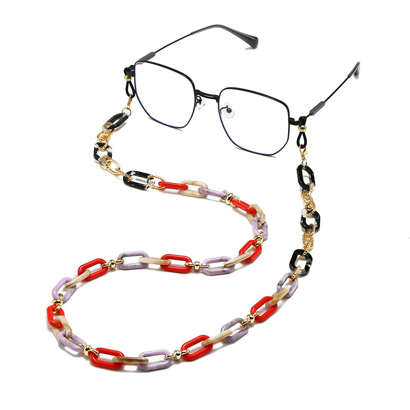 Fashionable Eyewear Chain with Colorful Links Bowlift