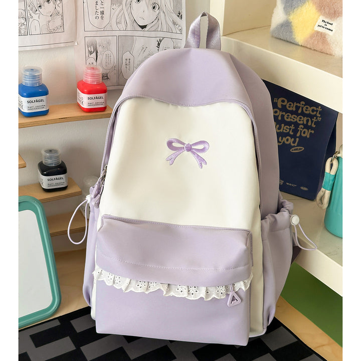 Decorative Bow-Embellished Casual Backpack Bowlift