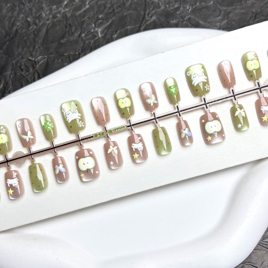Playful Character-Themed Press-On Nails