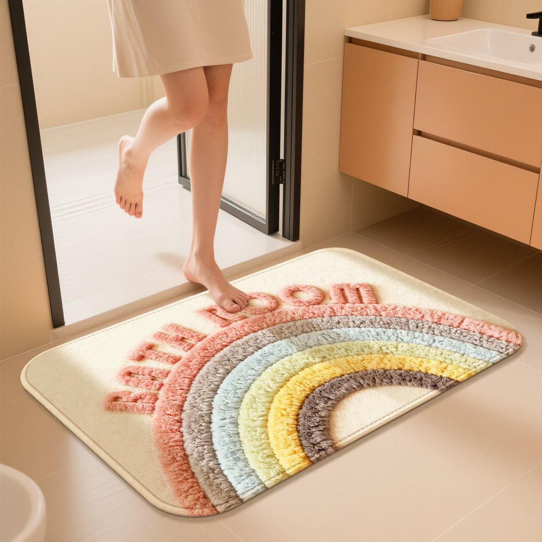 Floral Pattern Bath Mat Bowlift