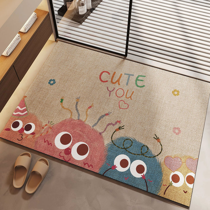 Playful Cartoon Animal Doormat