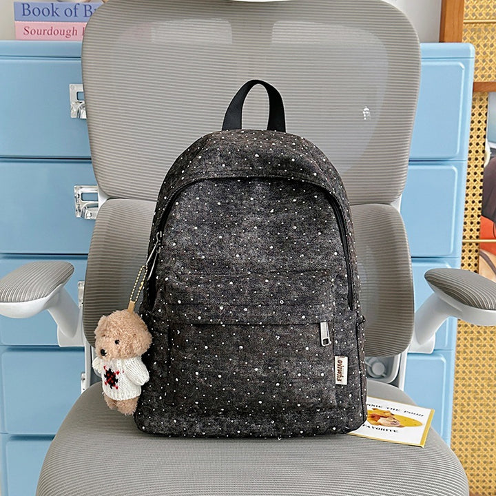 Casual Lightweight Backpack with Polka Dot Design Bowlift
