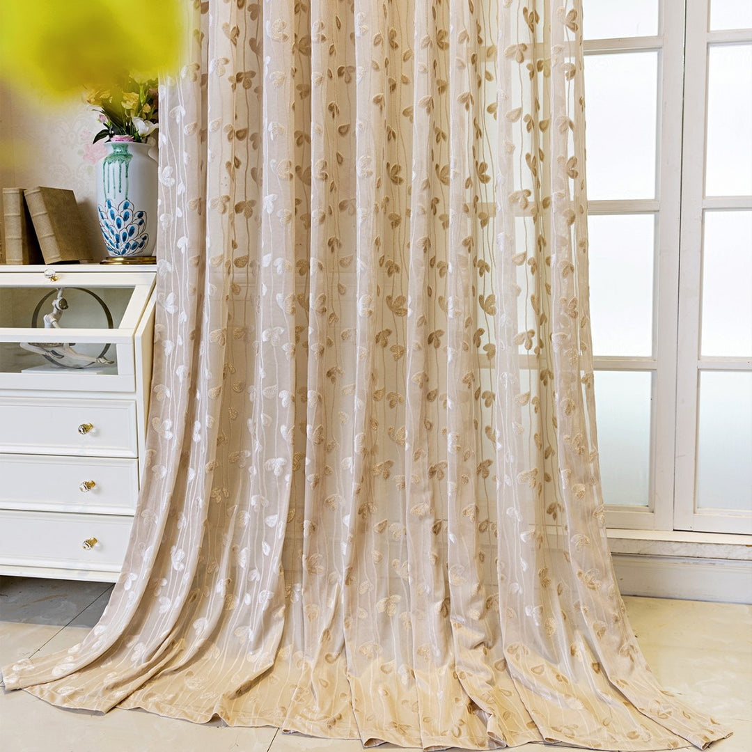 WoEmbroidered Sheer Curtain Panel Bowlift
