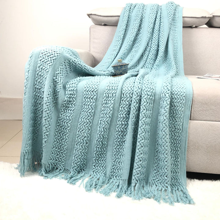 Cozy Knit Throw Blanket Bowlift