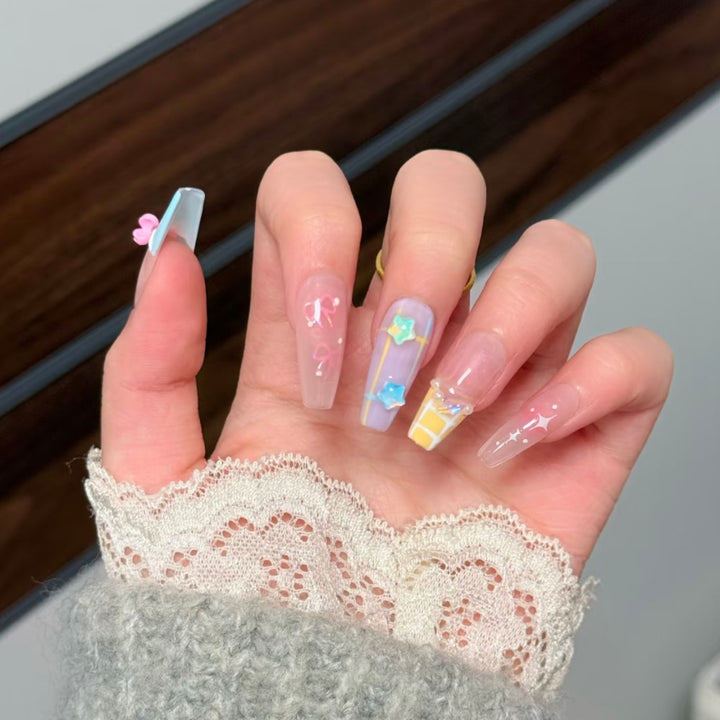 Artificial nails with elegant ombre look Bowlift