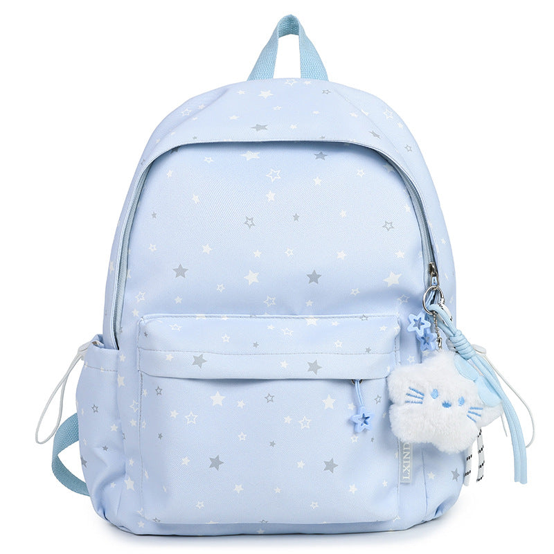Starry Patterned Plush Backpack Bowlift