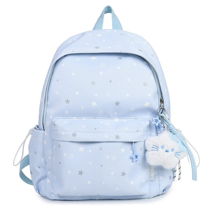 Starry Patterned Plush Backpack Bowlift