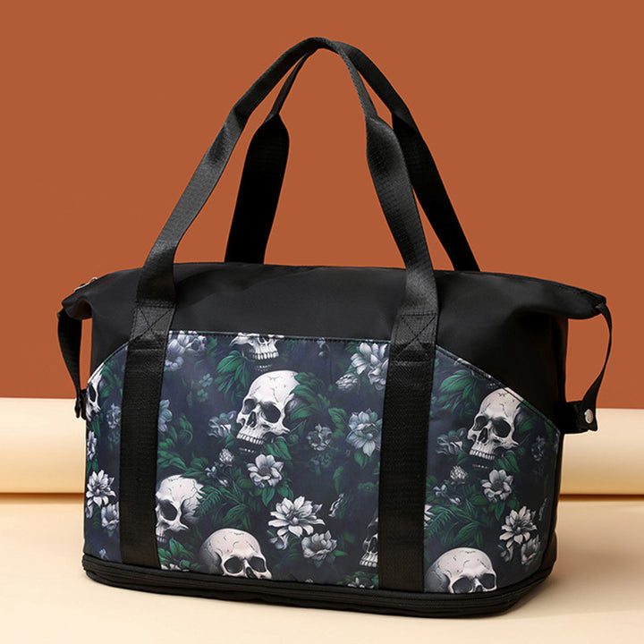 Artistic Skull Print Gym Duffel Bag Bowlift