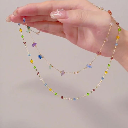 Dainty Beaded Chain Necklace Bowlift