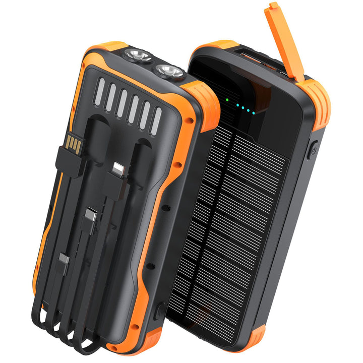 Portable solar power bank with multifunctional charging ports Bowlift