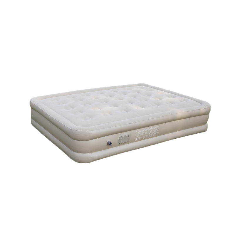 automatic inflate double flocked air mattress with integrated electric pump and raised edge comfort Bowlift