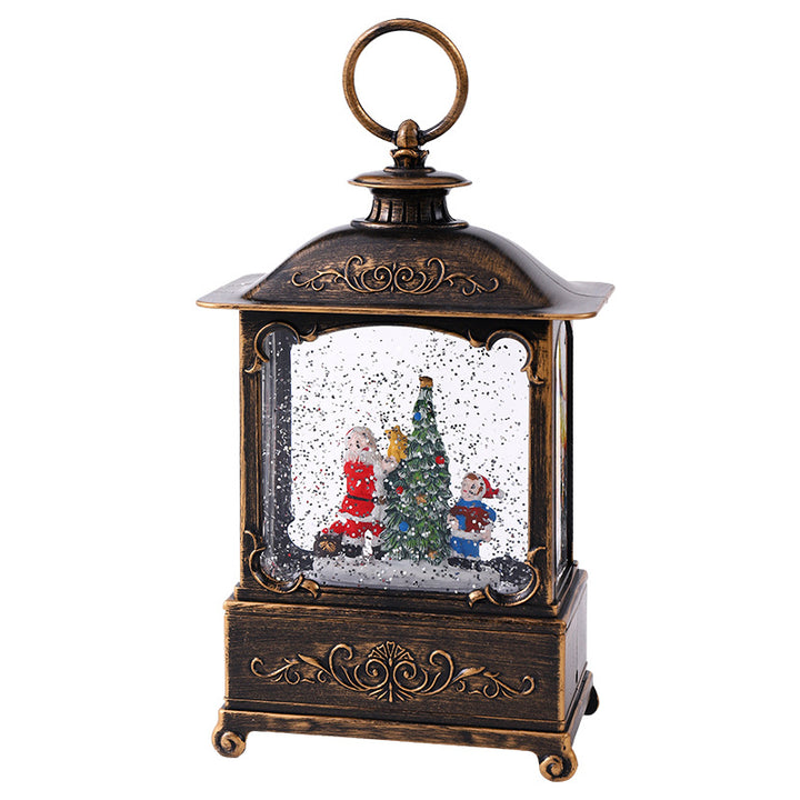 Glittering Christmas lantern with snow scenes Bowlift