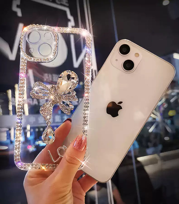 BowLift | Sparkle Shell Diamond Bow iPhone Case