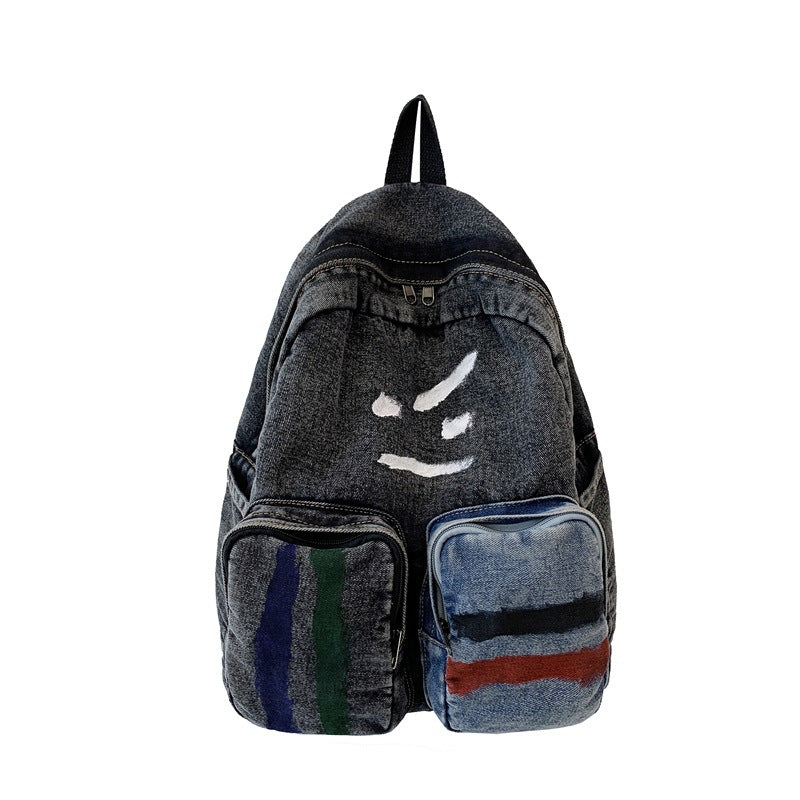 Artistic Denim Backpack Bowlift