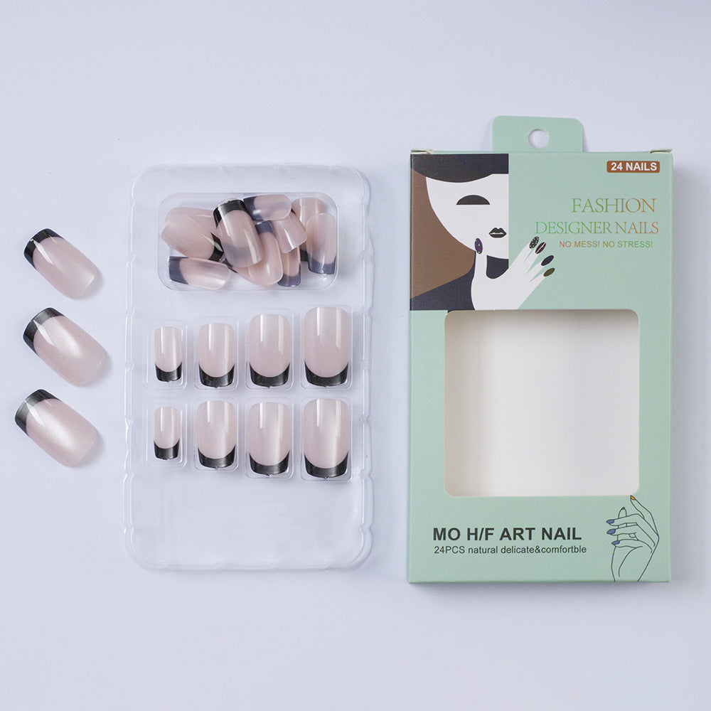 Artificial nails with contrasting French design Bowlift