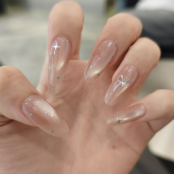 Decorative Glittery Press-On Nail Tips Bowlift