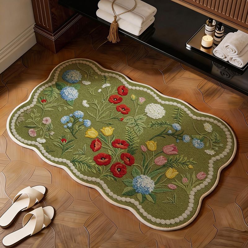 Decorative Floral Bath Mat Bowlift