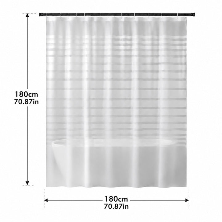 Waterproof Stripe Shower Curtain Bowlift