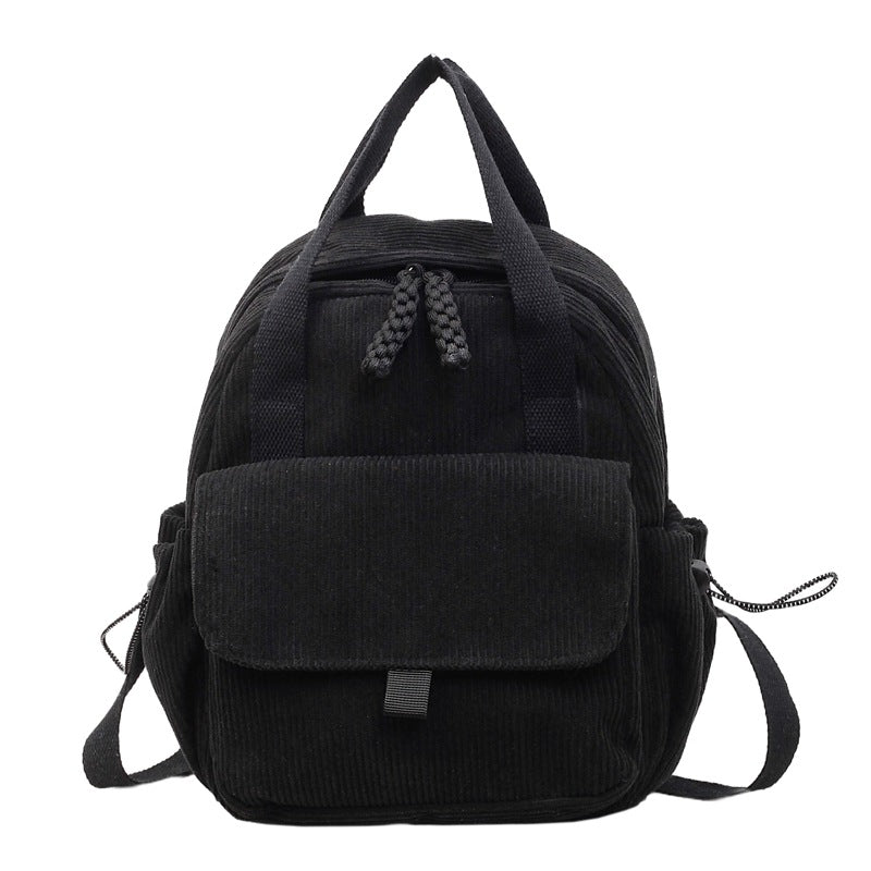 Cord-Backpack with Multiple Compartments and Reinforced Bottom Bowlift