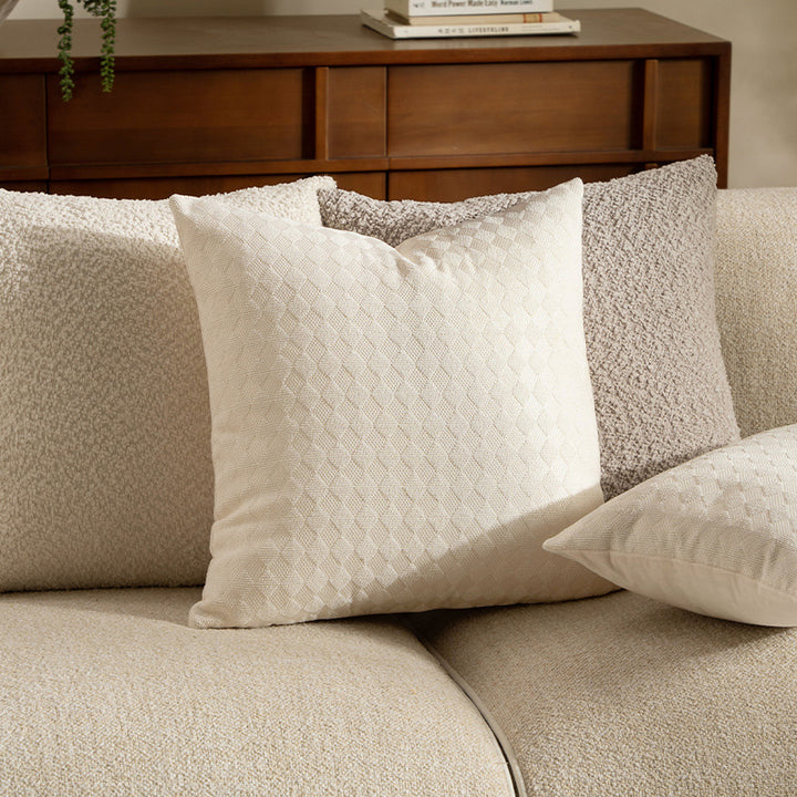 Woven decorative cushion cover with textured diamond relief surface Bowlift