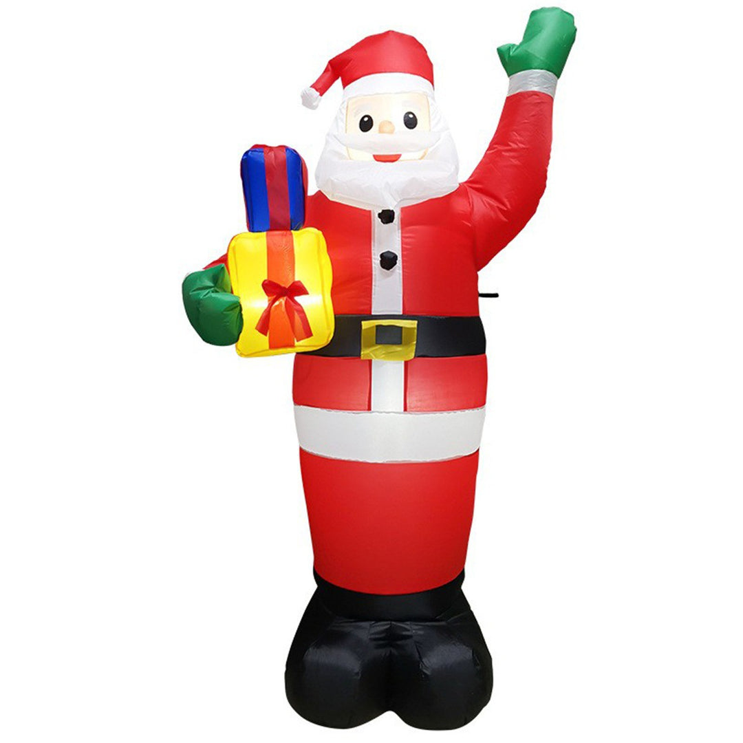 Inflatable Led Yard Santa Riding Polar Bear Outdoor Christmas Decoration With Internal Fan And Anchor Stakes