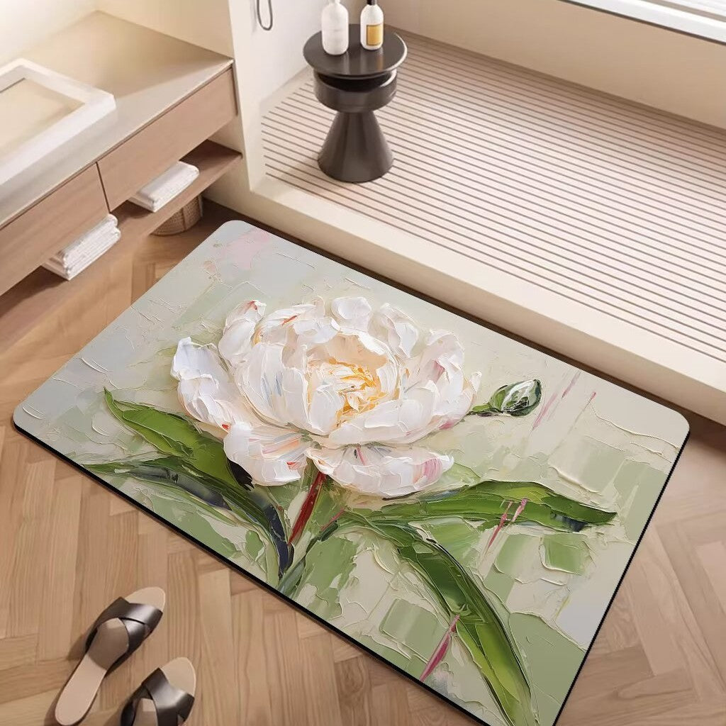 Artistic Floral Pattern Area Mat Bowlift