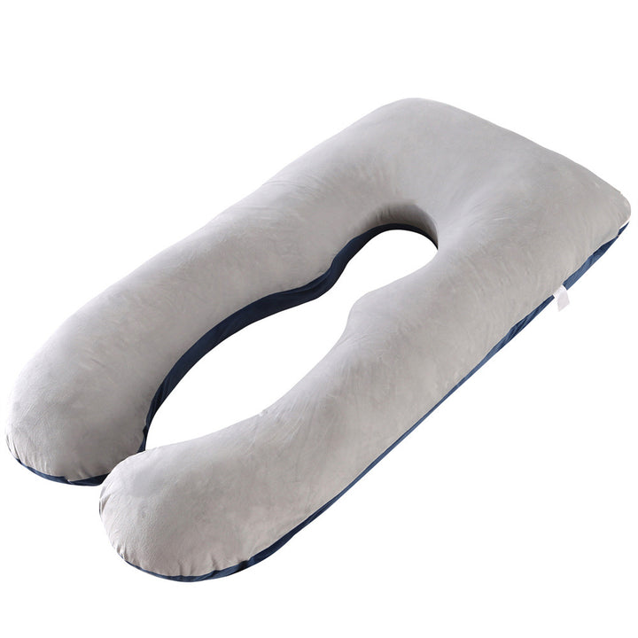 full-body U-shaped pregnancy support pillow with ergonomic lumbar and hip contour and removable breathable cover Bowlift