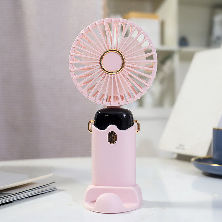 Ladies portable handheld fan with USB charging function and flexible tilt Bowlift