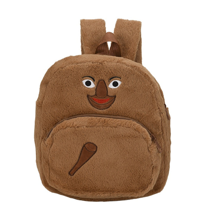 Plush children's backpack with cute monkey design Bowlift