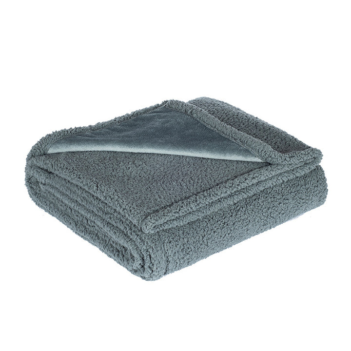 Oversized Reversible Plush Faux Fur Sherpa Throw Blanket