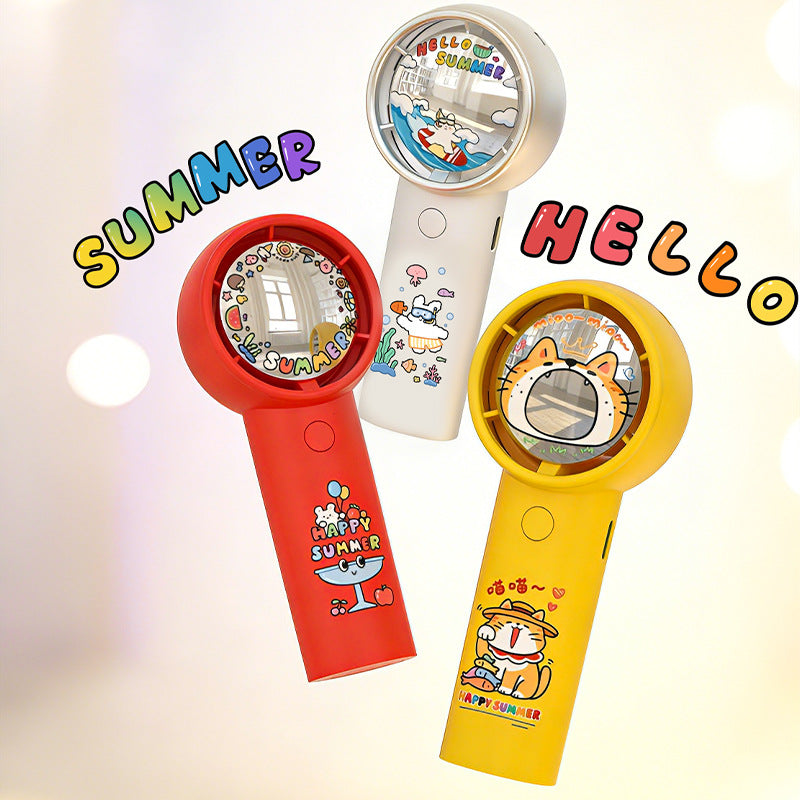 Unisex Handheld Fan with Cartoon Design Bowlift