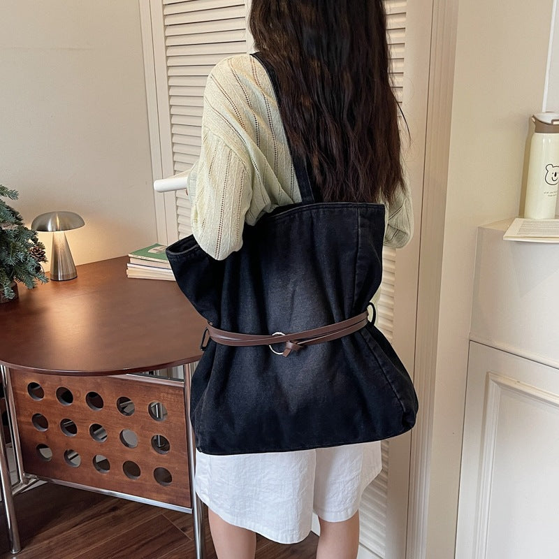Spacious Denim Tote