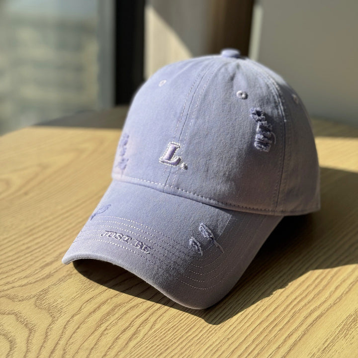 Women's Distressed Cotton Baseball Cap Bowlift