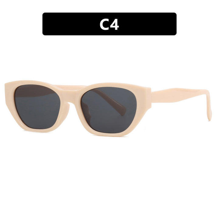 Women's futuristic cat-eye sunglasses with transparent frame and comfortable UV protection Bowlift