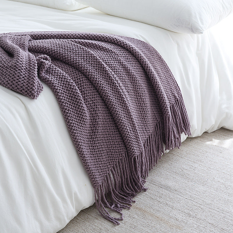 Chunky Knit Textured Throw Blanket