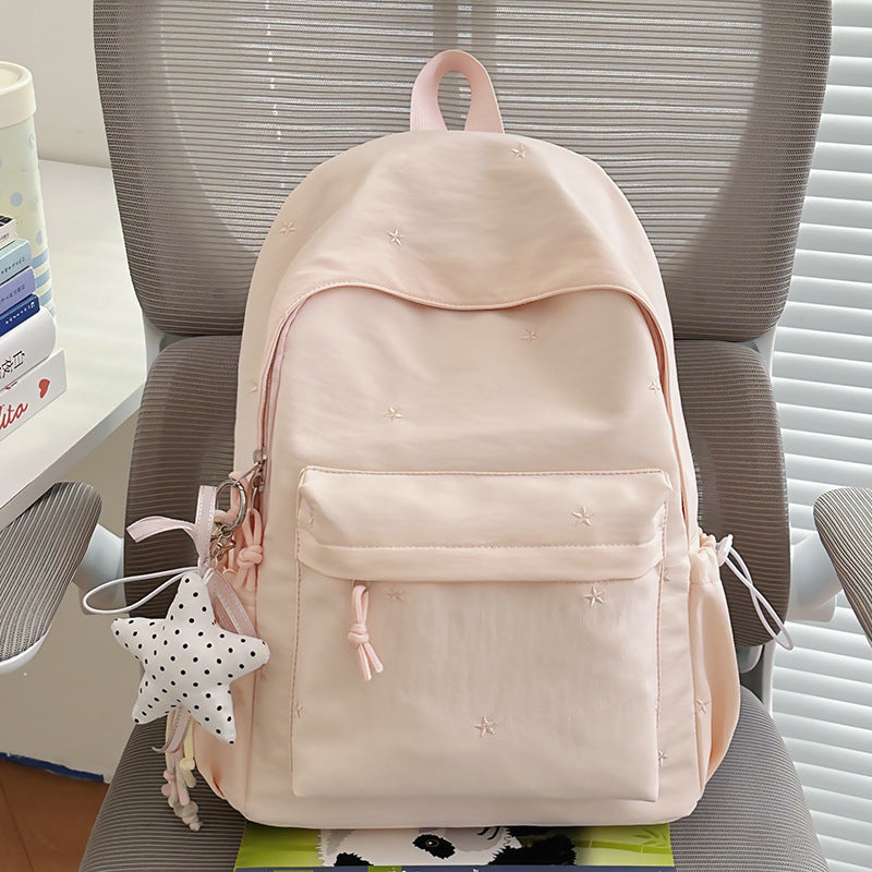 Casual Star-Embellished School Backpack